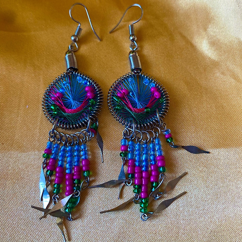 Blue Dreamcatcher earrings